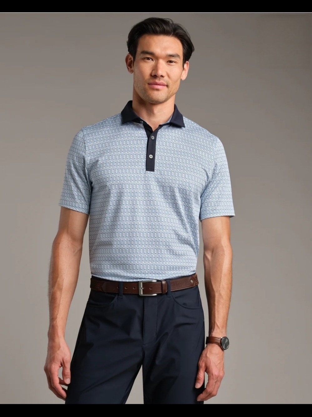 Rhone Golf Sport Polo Spread Collar GM Event Edition | Blue Stone/White | Medium